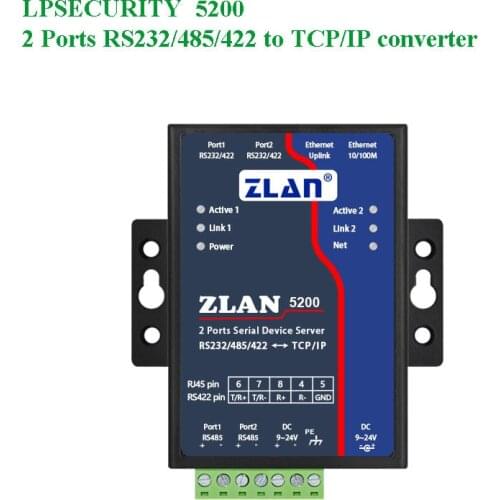 2 port Serial to Ethernet Converter/RS232/RS485/RS422 to TCP/IP transmission Support port extension DHCP/DHS for upgrade/monitor
