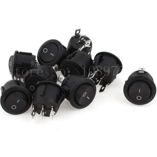 50 x KCD1 Black Round 3P SPDT ON=OFF Rocker Power Switch AC