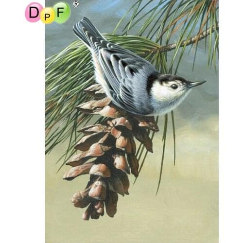 5D diamond painting cross stitch pine cone bird diy diamond painting round diamond painting embroidery mosaic decoration gift