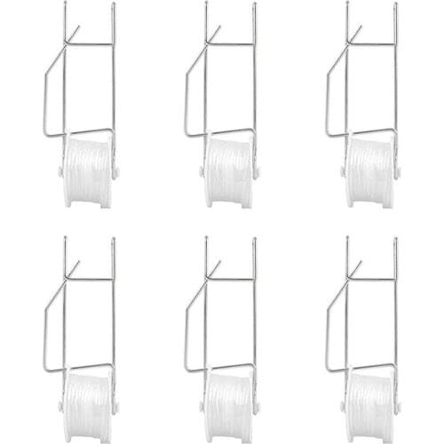 6pcs Tomato Roller Hooks Tomato Vegetable Plant Support Trellis Twine Roller Spool With 15M RopeGreenhouse Garden Supplies