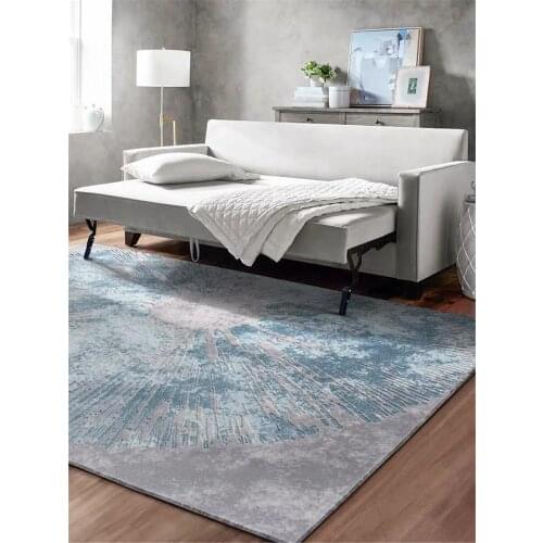 Acrylic rug is suitable for living room thickening soft carpet bedroom white gray sky blue modern Nordic minimalist style carpet