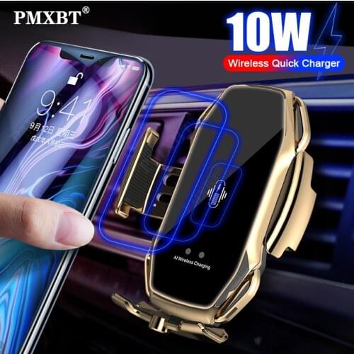 Car Mobile Holder Wireless Charger For iphone 12 11 Pro X 8 7 6 Plus With Magnetic Plug 8 pin/Type C/Micro USB 10W Fast Charging