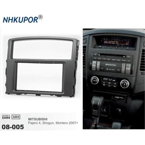 Car Radio Fascia Panel For MITSUBISHI Pajero Shogun Montero 2007+ Stereo Dash CD Facia Trim Install Frame Kit 08-005
