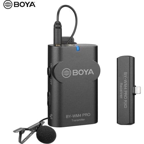 BOYA BY-WM4 PRO-K3 2.4G Wireless Microphone System (Transmitter + Receiver) 60M Effective Range Compatible with iPhone iPad iPod