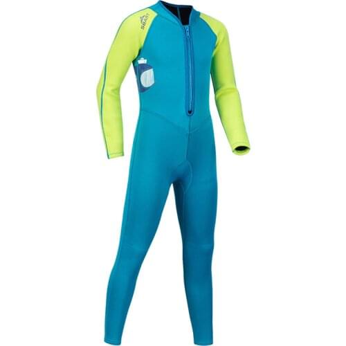 One Piece 2mm Neoprene Wetsuit Childs Frontzip Full Wetsuit - Warm, Comfortable Kids Swimsuit Neoprene and SPF Protection