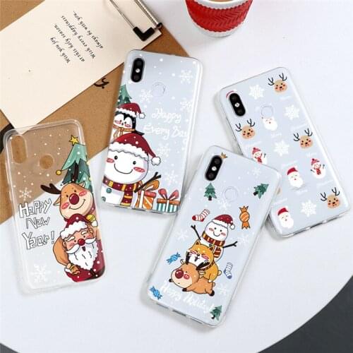 Navidad Elk TPU Case For Xiaomi Redmi Note 9 8 Pro 9s 8T 5 6 7 7A 8A Mi A3 A2 A1 8 9 SE Note 10 Lite 9T Pro Poco X3 NFC F1 Coque