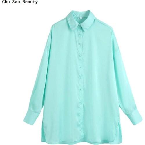 Chu Sau beauty Womens Satin Shirts