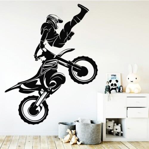 Extreme Sport Wall Sticker Motocross Vinyl Decal Motor Racing Home Decor Motorcyclist Bedroom Decor Boys Room Wall Decoration