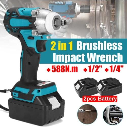 22800mAh 588VF Brushless Cordless Electric Impact Wrench 1/2 inch Wrench Power Tools Compatible For Makita Rechargeable Battery