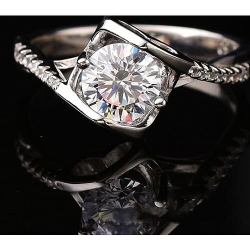 Classic 925 Sterling Ring 1ct Natural Moissanite Engagement Ring D Color VVS1 Kiss Angels Women Rings with Certificate