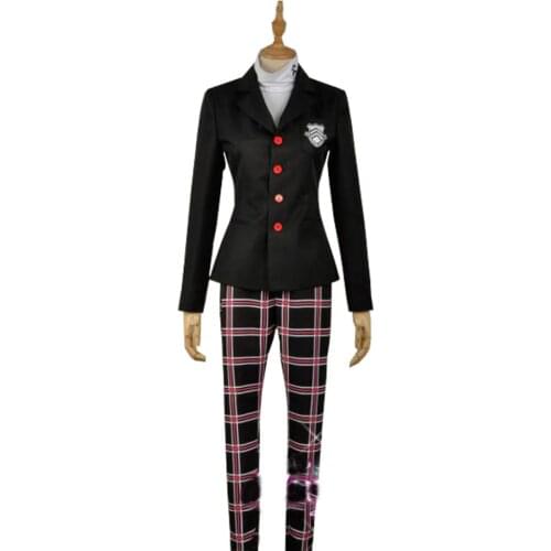 2017 Persona 5 Protagonist Cosplay Costume Mens Suits School Uniform Christmas Party Halloween Outfit Coat+Pants+Shirt Full Set