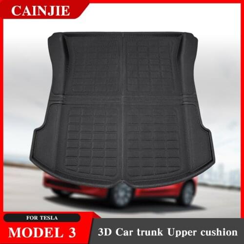 Model3 Car Trunk Mat For Tesla Model 3 2021 Accessories Rear Cargo Tray Trunk Waterproof Protective Pads Interior Three