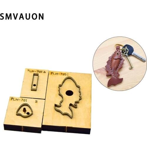 SMVAUON Leather Tools Diy craft Goldfish Pendant ring Key chain Wooden Die Cutting Dies Suitable for big shot sizzix machines