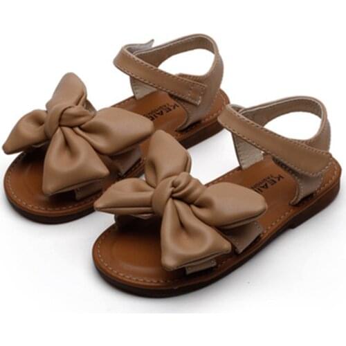 Sweet Girls Princess Shoes Sandals 2021 Fashion Summer Kids Children Big Bow Baby Anti-Slip Open Toe Shoes Zapatos