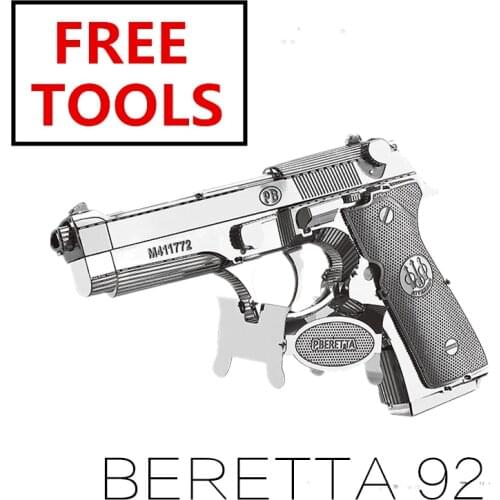 MMZ MODEL NANYUAN 3D Metal puzzle model kit Beretta 92 GunWeapon Assembly Model DIY 3D Laser Cut Model puzzle toys for adult