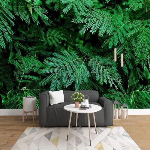 Custom Any Size 3D Wall Mural Photo Wallpaper Modern Living Room Restaurant Kitchen Green Tree Leaf Backdrop Wall Decor Painting