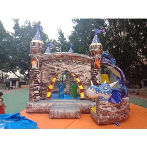 Inflatable Combo Slide Bouncy Castle Inkjet dragon bouncer with CE/UL blower YLW-bouncer 0822