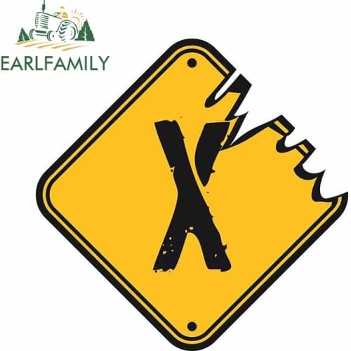 EARLFAMILY 13cm x 12.6cm for X Warnung Gefahr Decal Trunk Waterproof Scratch-Proof Car Stickers Camper Creative Vinyl Car Wrap
