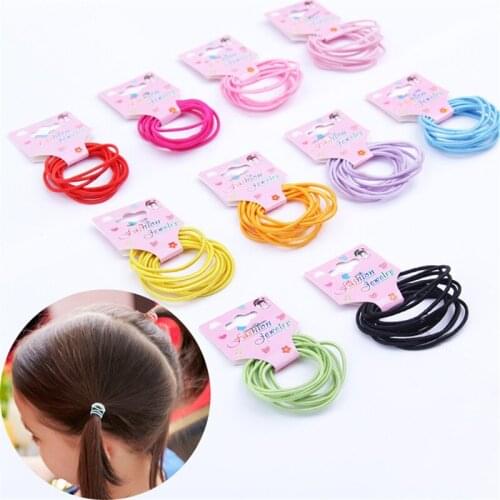 2020 New Fashion 100pcs/lot Thin Elastic Rubber Bands Korean Style Basic Girl Women Headwear Hair Accessories Tie Gum
