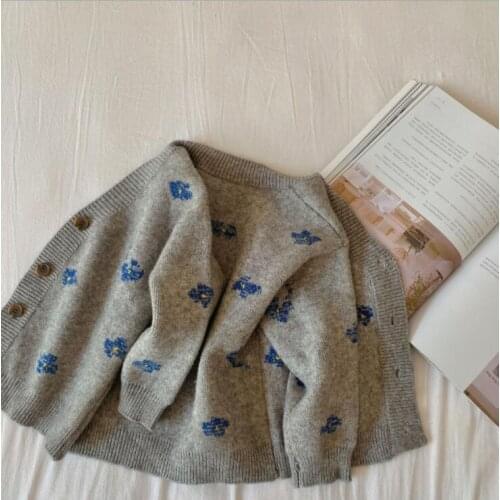 2021 new arrival girls boys knitted sweaters autumn full sleeve fashion kIds cardigan sweater