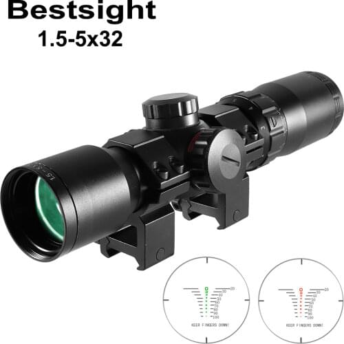 1.5-5X32 Riflescope With Green Red Illuminated And Digital Differentiation Reticle Hunting Rifle Scope For Hunting Chasse