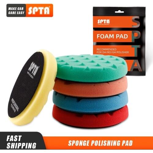 Bulk Sales) SPTA 3"(80mm)/5"(125mm)/6"(150mm) Car Spong Buffing Polishing Pads & Buffing Pads For DA/RO/GA Car Buffer Polisher