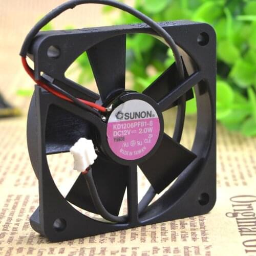 The original FOR SUNON standard 6CM ultra-thin 6010 ball cooling fan 12V 2.0W KD1206PFB1-8