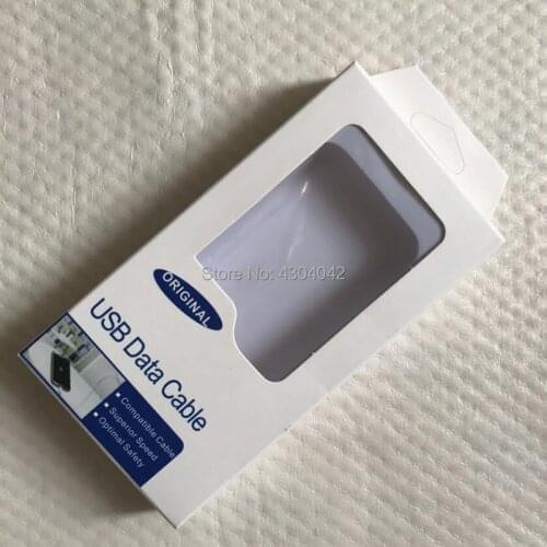 Original White Paper Box With Plastic Inner Tray For Samsung V8 V9 3FT 6FT USB Data Cable Micro Charger Line Display Box 50pcs