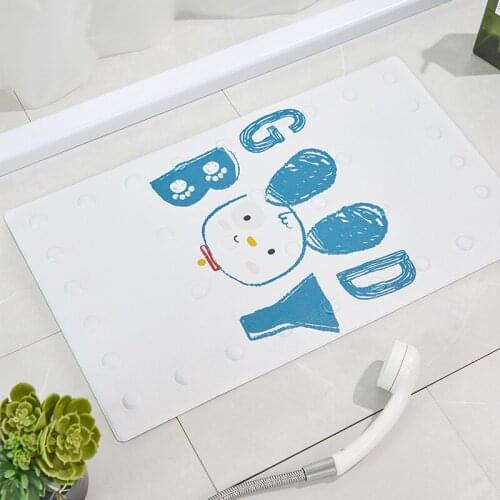 Creative cartoon INS waterproof Hotel bathroom toilet mat Water-absorbing floor mat Shower Massage Cushion With suction cup