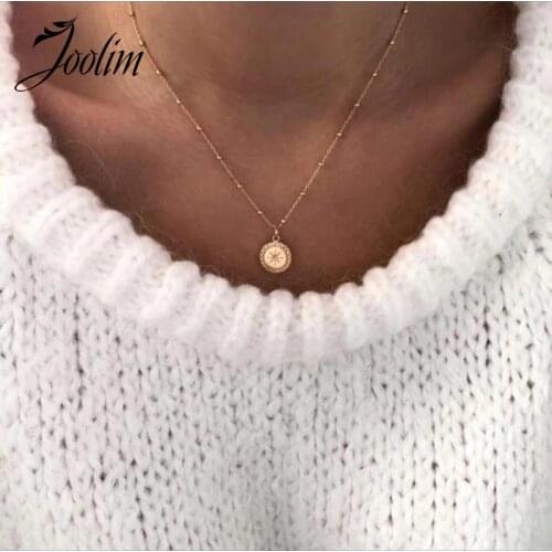 Joolim High End Gold Finish Stainless Steel Pendant Neckalce Starburst Necklace Costume Jewelry 2020 Autumn Jewelry