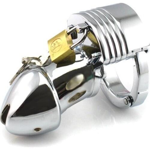 Adjustable 38-50mm Stainless Chastity Cage Male Chastity Belt Metal Penis Cock Ring Sex Chastity Device bdsm Cock Cage Sex Shop