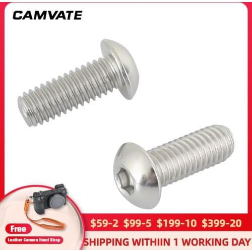 CAMVATE 2pcs 3/8"-16 Male Thread Screw Adapter Hexagon Socket Head 1" Long For DSLR Camera Cage Rig Photographic Accessories New