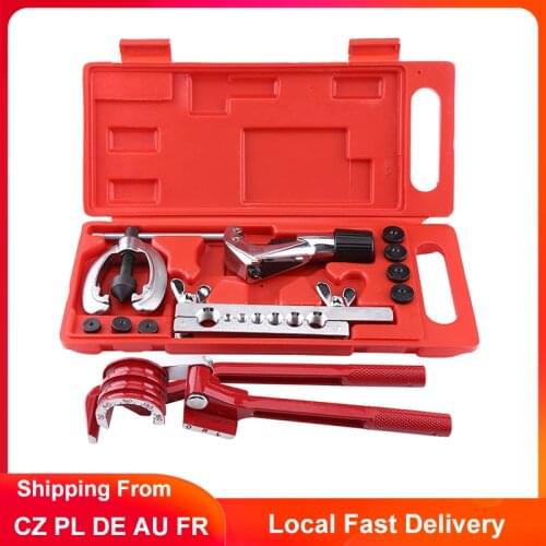 11Pcs Manual Pipe Bender Pipe Flaring Kit Brake Fuel Tube Repair Flare Kit 1/4in 5/16in 3/8in Tube Bending With Tubes Cutter