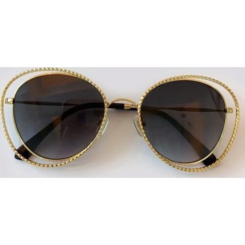 Fashion Big Frame Hollow Out Sunglasses Women Brand Fashion Metal Sun Glasses High Quality Eyewear UV400