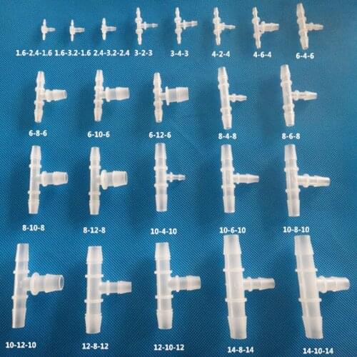 5pcs T-shaped pagoda joint T-shaped variable diameter three-way joint Plastic pagoda joint T-shaped three-way hose joint