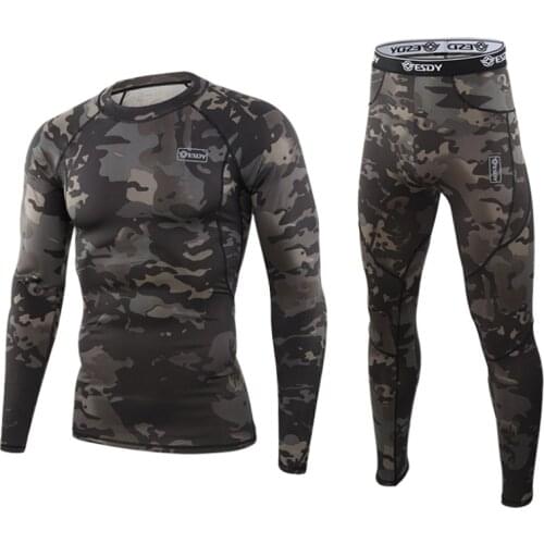ESDY New Outdoor Camouflage Thermal Underwear Functional Training Camping Long Johns Undefined Leggings Tops Fitness Underwear