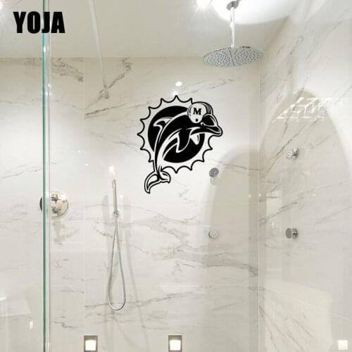 YOJA 24X21CM Bathroom Fun Dolphin Decals Home Bedroom Kitchen Wall Sticker G2-0546