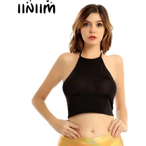 Womens Lace-up Hollow Out Camis Halter Neck See-through Camisole Ladies Stretchy Close-Fitting Sleeveless Cropped Tank Tops