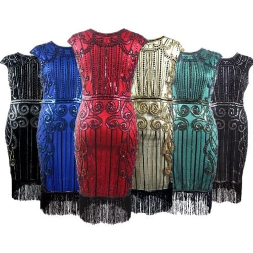 6colors Top Gold Red Blue Black Vintage sequin embroidery Sexy Prom Women Cocktail Dresses Party Dresses Cocktailkleid 974