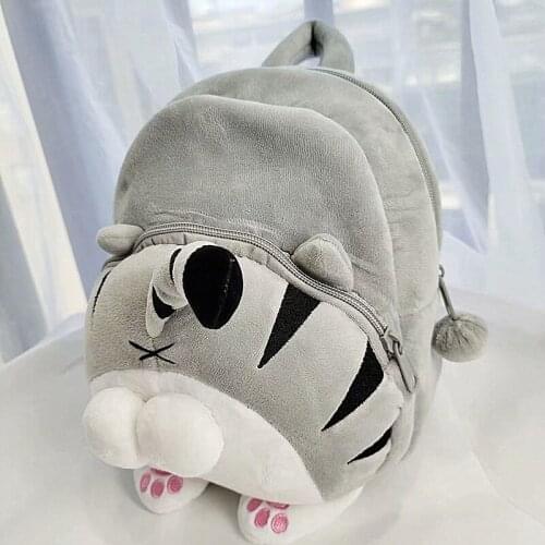 1PC 23cm cartoon little cat plush backpack cute students shoulder bag Satchel girl toy gift of baby