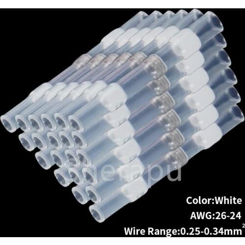 10/50PCS Waterproof Solder Seal Sleeve Splice Terminals Heat Shrink Electrical Wire Connector Butt Connectors Kit Assortment