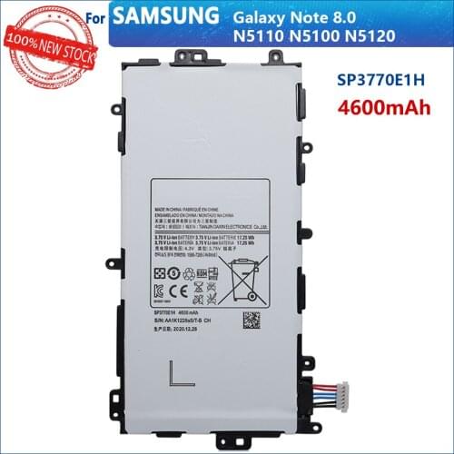 100% Genuine SP3770E1H Battery For Samsung Galaxy Note 8.0" GT-N5100 N5110 N5120 4600mAh Tablet High Quality New Batteries