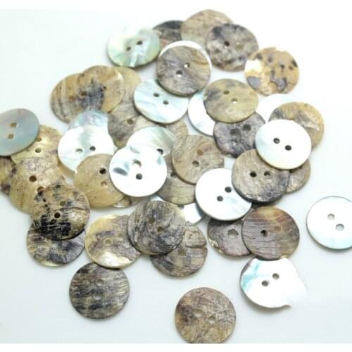100PCS Natural Shell Sewing Buttons Color Japan Mother of Pearl MOP Round Shell 2 Hole Button Sewing Accessories