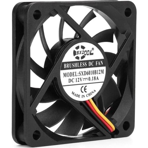 2Pcs 12V 60mm fan 60X10mm Dual Ball cooling 3pin fan PC CPU Cooler tach FG 6cm 6010 slim high quality slim fan