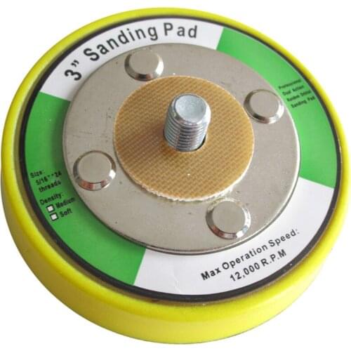 3 Inch Sanding Backup Pad Sander Backing Pad for Hook & Loop Sanding Discs 5/16"-24 Thread Power Tools Accessories