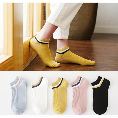 3Pairs/Lot Women Cotton Socks Solid Color Casual Breathable Short Sock For Female Summer/Spring Soft Girl Boat Socks Calcetines