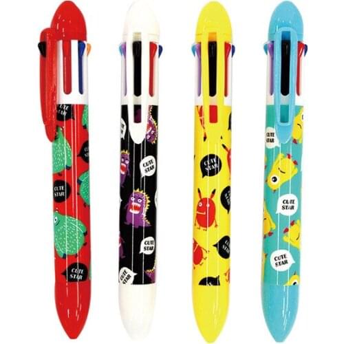 36 pcs/lot Creative Monster 7 Colors Ballpoint Pen Cute Press ball pens School Office writing Supplies Stationery Gift