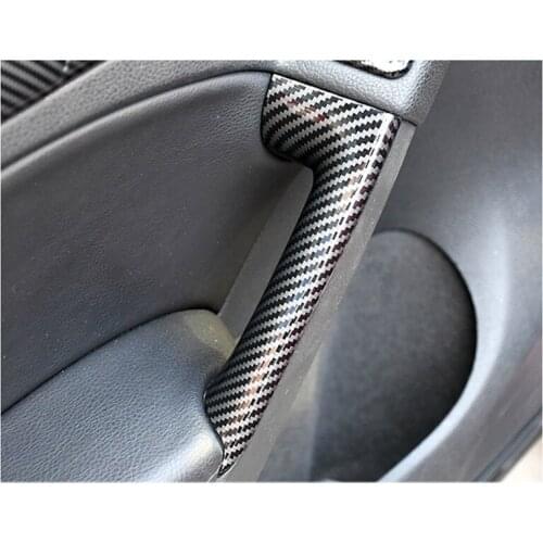 4pcs Car Stickers ABS Carbon Fiber Grain Interior Door Armrest Decoration Cover for Golf 6 MK6 2009-2013