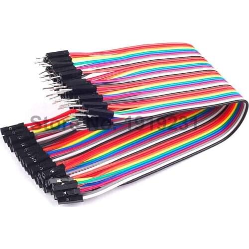 80pcs=2 Row=1Lot colorful Dupont Cable 20cm 2.54mm 1pin 1p-1p Female to Male jumper wire for breadboard