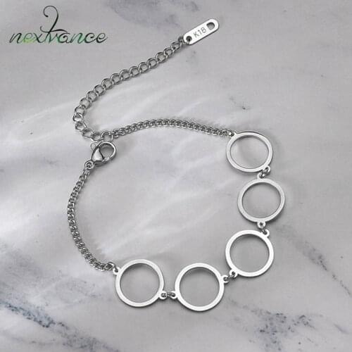 Nextvance 2021 trend Stainless Steel Bracelet Splicing Circularity Bracelets For Women Couple Girl Boy Men Daily Jewelry